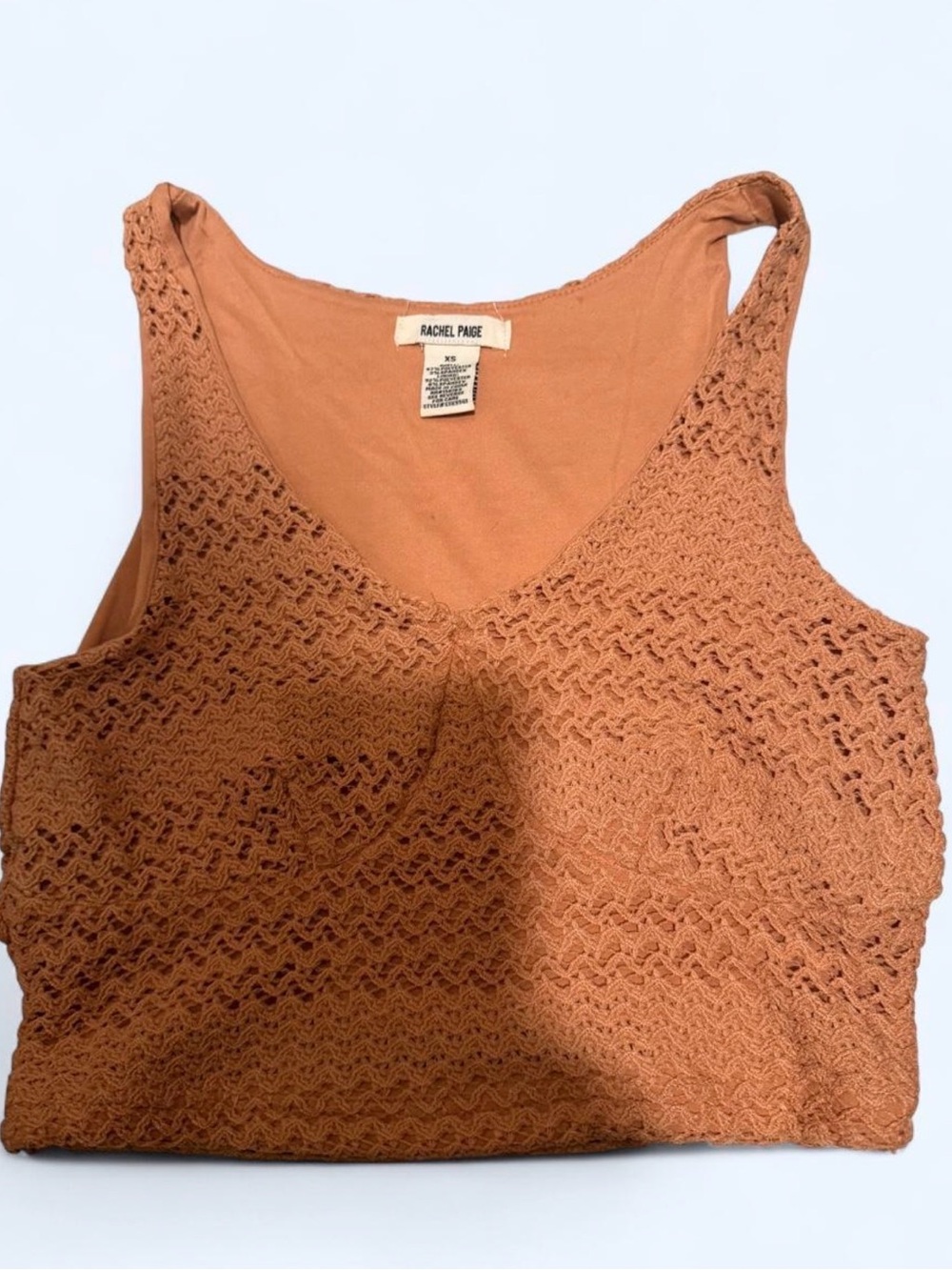 Rachel Paige Rust Crochet Tank Top